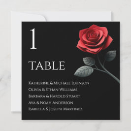 Single Red Rose-Wedding Zitting Grafiek Kaart