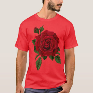 Single Red Roses Flower of Cute Red Roses Flower G T-shirt