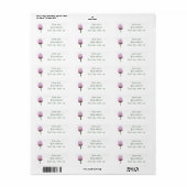Single Roze Tulp Bud Etiket (Full Sheet)