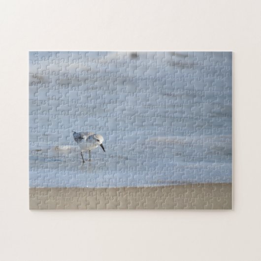 Single Sandpiper walking on beach Legpuzzel (Horizontaal)