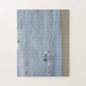 Single Sandpiper walking on beach Legpuzzel (Verticaal)