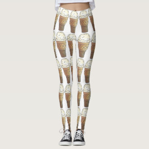 Single Scoop Vanilla Ice Cone Cones Foodie Leggings