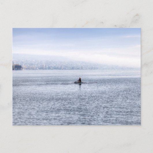 Single Scull Lake Zurich Briefkaart (Voorkant)