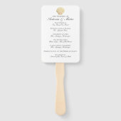Single Seashell bruiloft programma Menu Combo Handwaaier (Voorkant)
