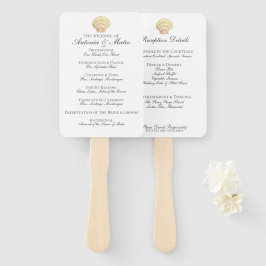  Single Seashell bruiloft programma Menu Combo Handwaaier