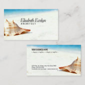 Single Shell on Sun-Kissed Sands Visitekaartje (Voorkant / Achterkant)