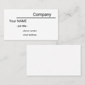single sided simple white business card visitekaartje (Voorkant / Achterkant)