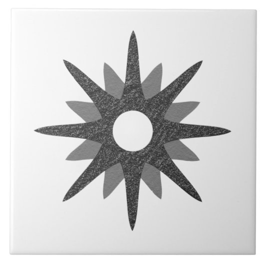 Single Silver Starburst uit de midden-eeuwse | Gro Tegeltje (Voorkant)