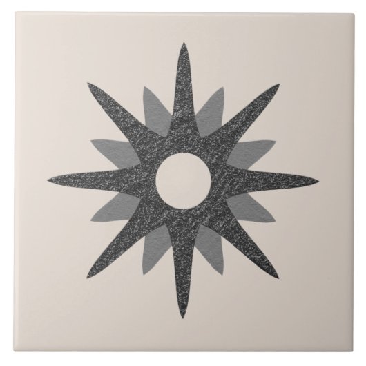 Single Silver Starburst uit de midden-eeuwse | Gro Tegeltje (Voorkant)