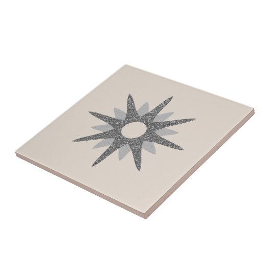 Single Silver Starburst uit de midden-eeuwse keram Tegeltje (Zijkant)