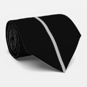 Single Silver Stripe op zwart Stropdas (Opgerold)