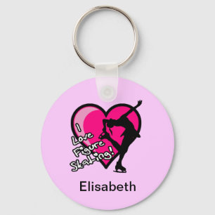 Single Skater, Hot Pink - Jouw naam Sleutelhanger 