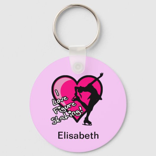 Single Skater, Hot Pink - Jouw naam Sleutelhanger (Voorkant)
