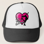 Single Skater, hot-roze en zwart Trucker Pet (Voorkant)