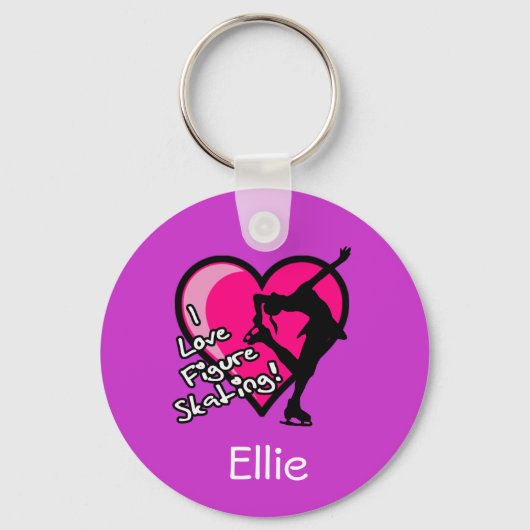 Single Skater, paars - Jouw naam Sleutelhanger toe (Voorkant)