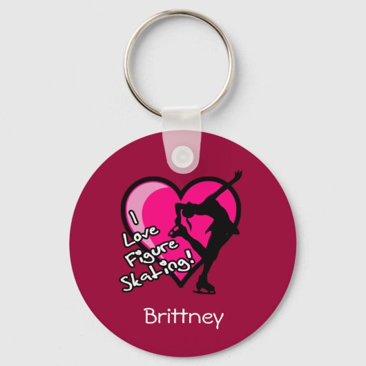 Single Skater, roze - Jouw naam Sleutelhanger toev (Voorkant)