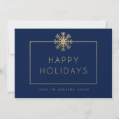 Single Snowflake Corporate Holiday Kaart (Voorkant)