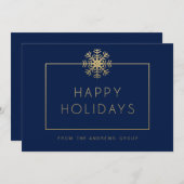 Single Snowflake Corporate Holiday Kaart (Voorkant / Achterkant)