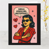 Single, Sparkling, Unstoppable Kaart (Gele Bloem)