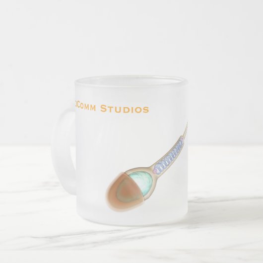 Single Sperm Cell Matglas Koffiemok (Voorkant links)