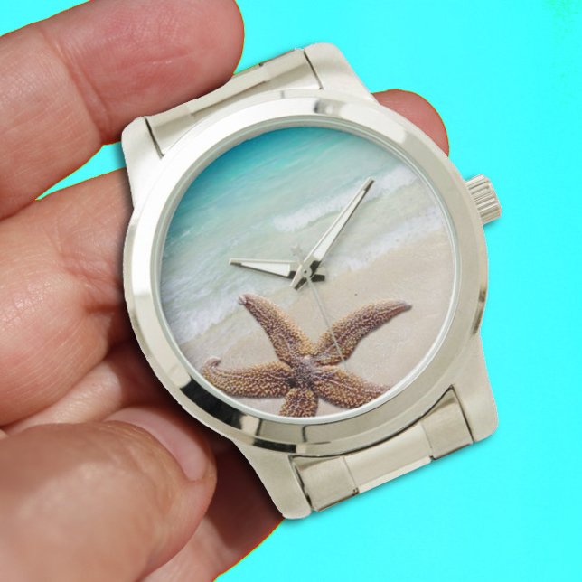 Single Starfish Beach Scène Horloge (Creator heeft geüpload)