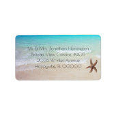 Single Starfish Wide Beach Scene Adresetiketten Etiket (Voorkant)