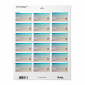 Single Starfish Wide Beach Scene Adresetiketten Etiket (Full Sheet)