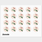 Single Stem Engels Roos Botanisch Ronde Sticker (Vel)