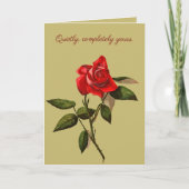 Single Stem Red Rose Isolated Vector Art Kaart (Voorkant)