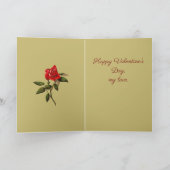 Single Stem Red Rose Isolated Vector Art Kaart (Binnen)