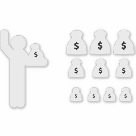 Single Stick Figuur $ Sticker (Voorkant)