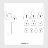 Single Stick Figuur $ Sticker (Vel)