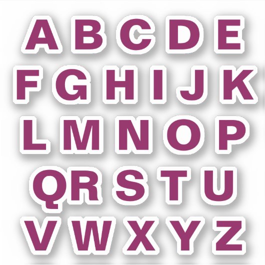 Single Stick Wine Alphabet Stickers (Voorkant)