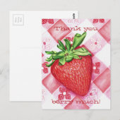 Single Strawberry Art Postcard Briefkaart (Voorkant / Achterkant)