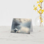 Single Swan op Misty Lake Sympathie Dank u Kaart (Gele Bloem)