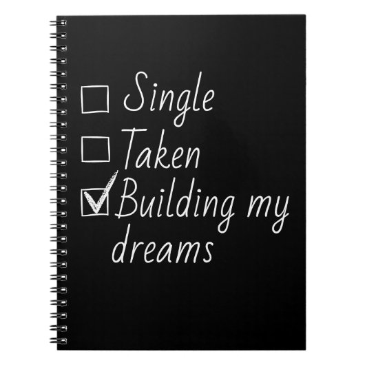 Single Taken Checklist Style Motivational Quote  N Notitieboek (Voorkant)