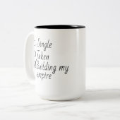 Single Taken Checklist Style Motivational Quote Tweekleurige Koffiemok (Voorkant links)