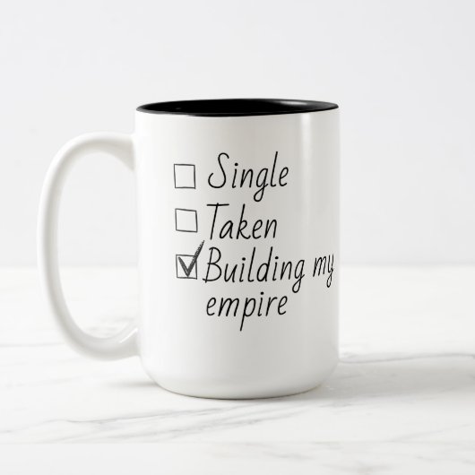 Single Taken Checklist Style Motivational Quote Tweekleurige Koffiemok (Links)