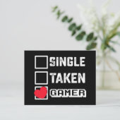 Single Taken Gamer Games Valentijnsdag Briefkaart (Staand voorkant)