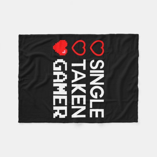 Single Taken Gamer Valentines Day Gaming Heart Fun Fleece Deken (Voorkant (Horizontaal))