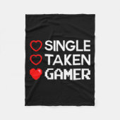 Single Taken Gamer Valentines Day Gaming Heart Fun Fleece Deken (Voorkant)