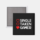 Single Taken Gamer Valentines Day Gaming Heart Fun Magneet (Voorkant / Achterkant)