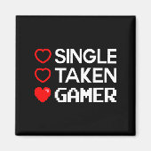 Single Taken Gamer Valentines Day Gaming Heart Fun Magneet (Voorkant)