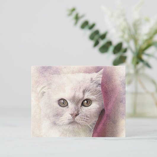 Single Time Kat | ABSTRACT | WATERVERF Briefkaart (Staand voorkant)