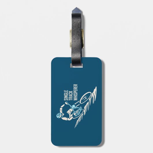 Single Track Whisperer Mountainbiken Bagagelabel (Achterkant verticaal)