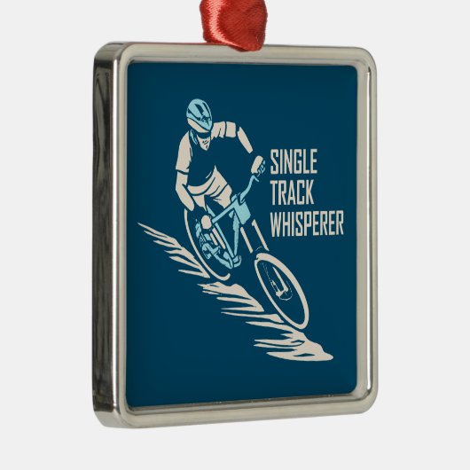 Single Track Whisperer Mountainbiken Metalen Ornament (Rechts)