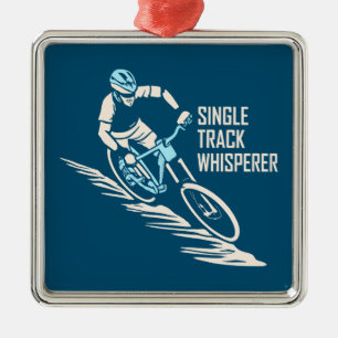 Single Track Whisperer Mountainbiken Metalen Ornament