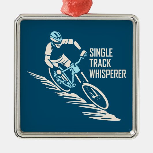 Single Track Whisperer Mountainbiken Metalen Ornament (Voorkant)