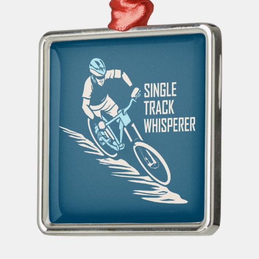 Single Track Whisperer Mountainbiken Metalen Ornament (Links)