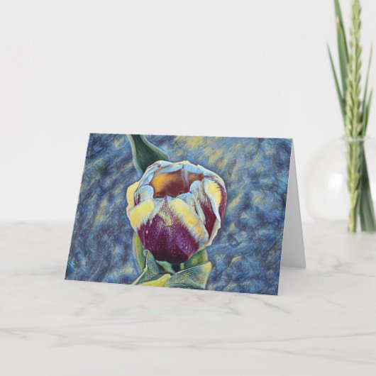 Single Tulip Impressionist Art Note Kaart (Voorkant)